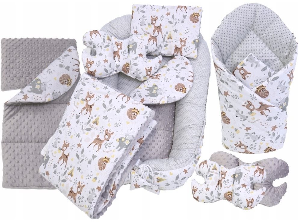 EliNeli Set do postieľky, 7-dielna súprava Lesné zvieratká s teepee