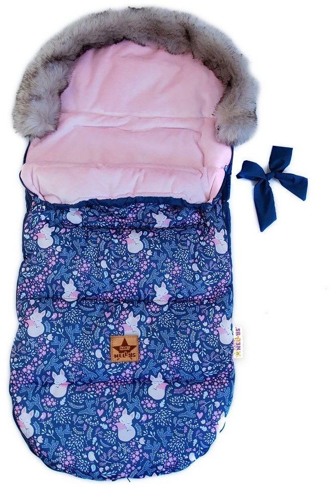 Baby Nellys Detský fusak maxi Premium Líška, granátový, 110 × 50 cm + rukávnik