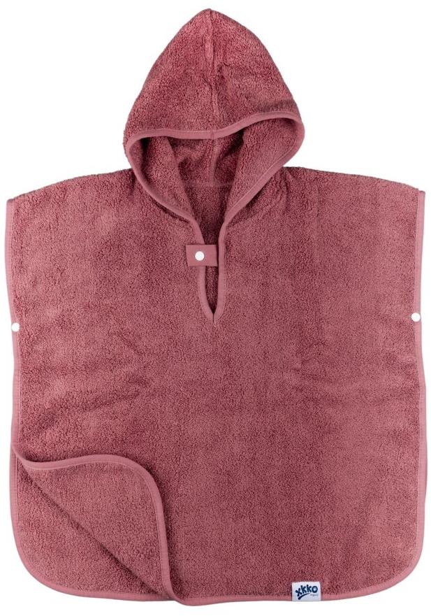 XKKO Bio bavlněné froté pončo Organic Mesa Rose (1,5 - 4 roky)