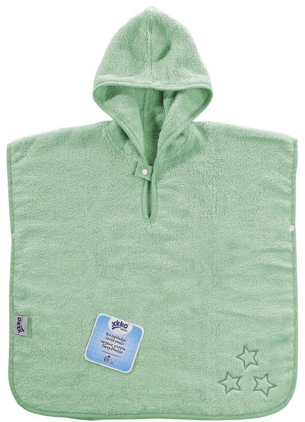 XKKO Bio bavlněné froté pončo Organic Mint Stars (1,5 - 4 roky)