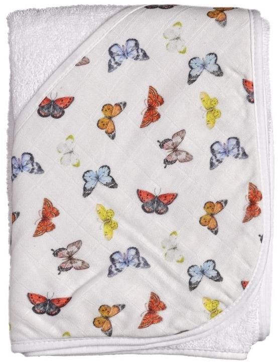 XKKO BMB Bambusová froté osuška s kapucí 90 × 90 Butterflies