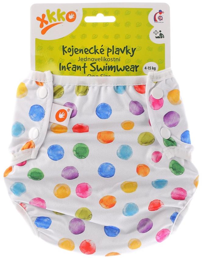 XKKO Jednoveľkostné dojčenské plavky Watercolour Polka Dots