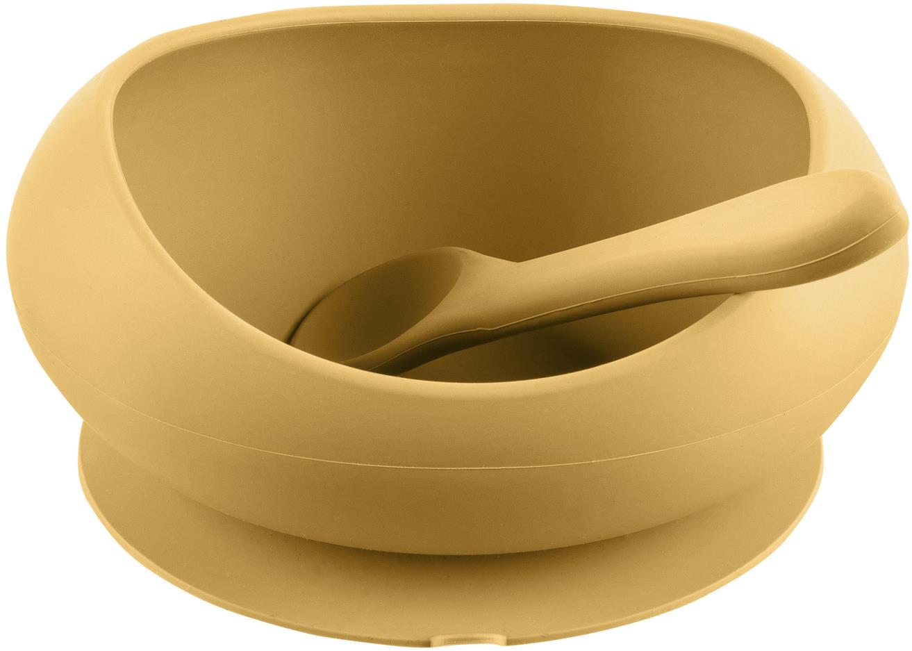 Zopa Miska so zvýšenými okrajmi a prísavkou Mustard Yellow