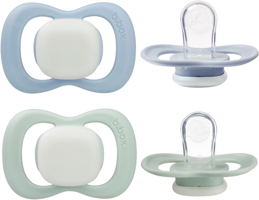 b.box Cumlíky silikónové 0 – 6m 2 ks Glow sky/sage