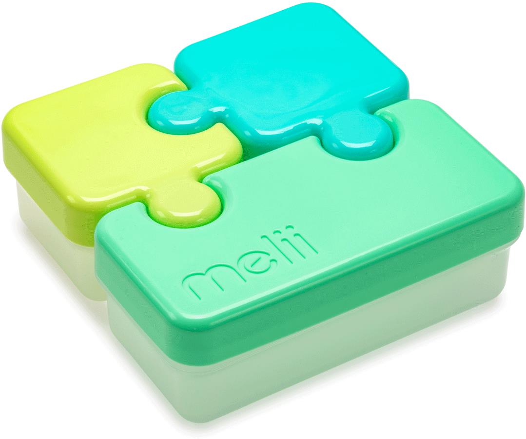 Melii Desiatový box Puzzle zelený, limetkový, modrý