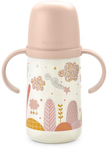 Suavinex Druhá fľaša s uškami Dreams 270 ml ružová