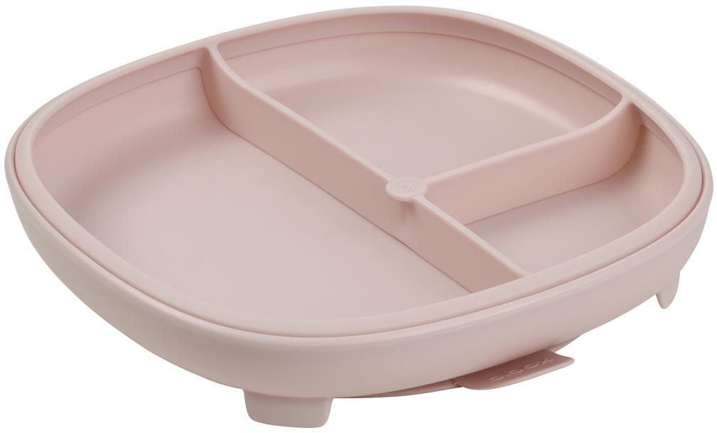 b.box Delený tanierik s prísavkou 2 v 1 ružový