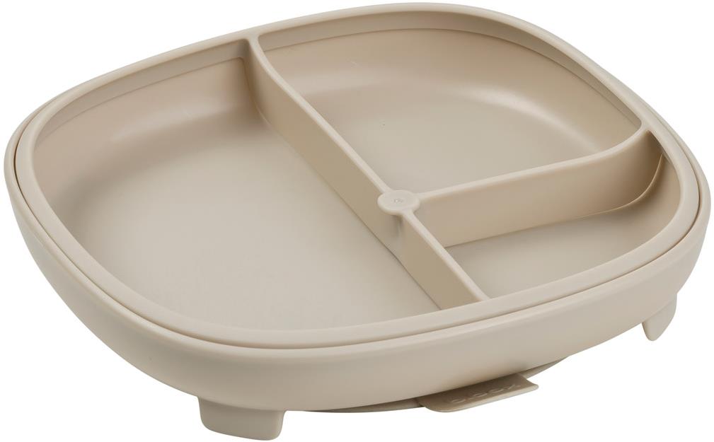 b.box Delený tanierik s prísavkou 2 v 1 béžový