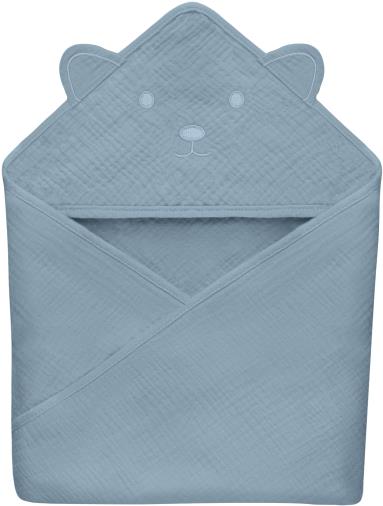 Lionelo Muslin Hooded Towel Grey Sky