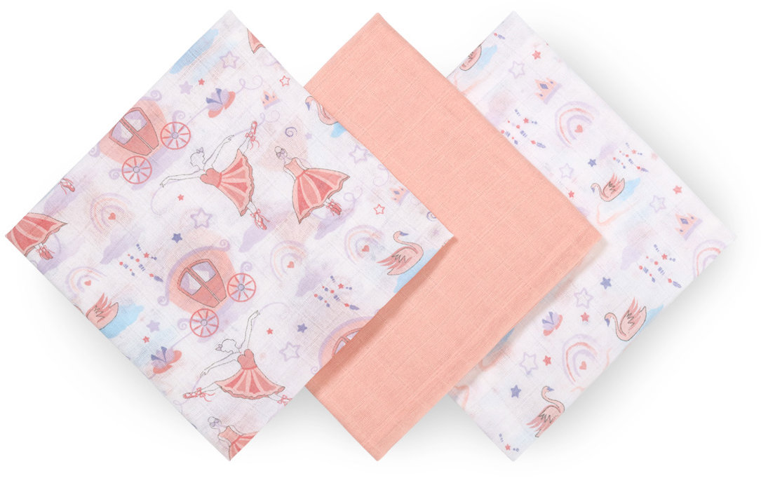 BabyOno Mušelínové plienky ružové