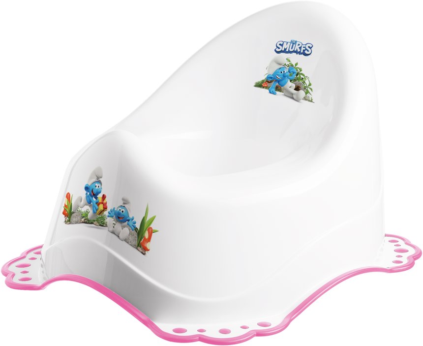 MALTEX The Smurfs s protišmykom biely/ružový