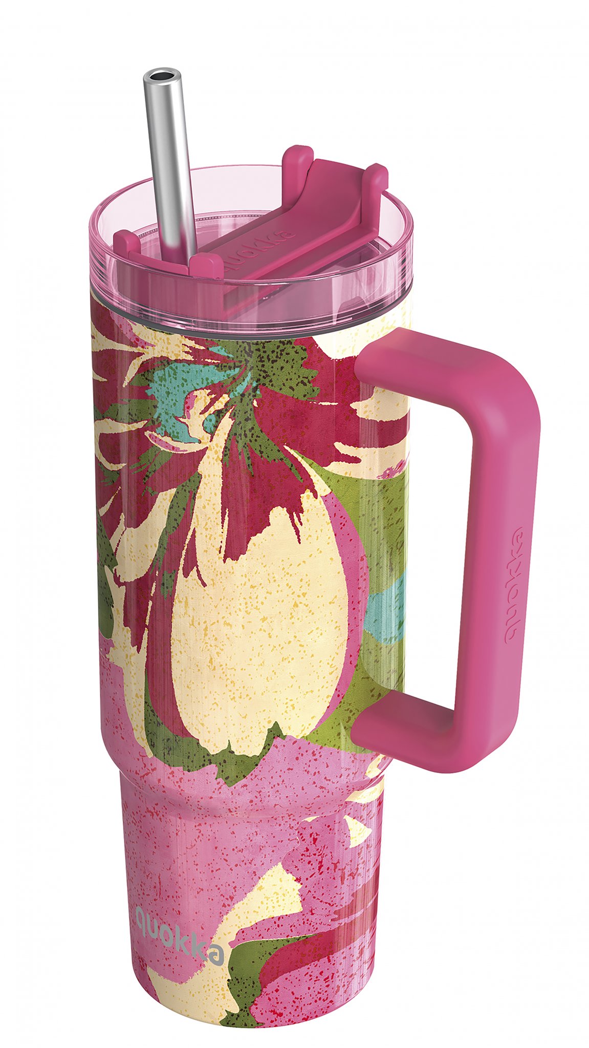 Quokka Stream so slamkou 950 ml Pink Flambe