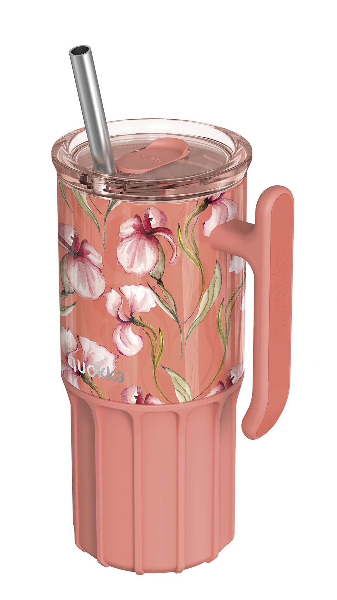 Quokka Umi so slamkou 720 ml Floral Coral