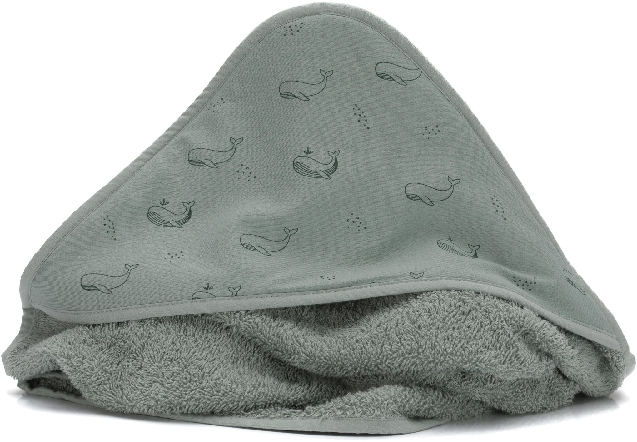 Fillikid Osuška s kapucňou whale green 75 × 75 cm