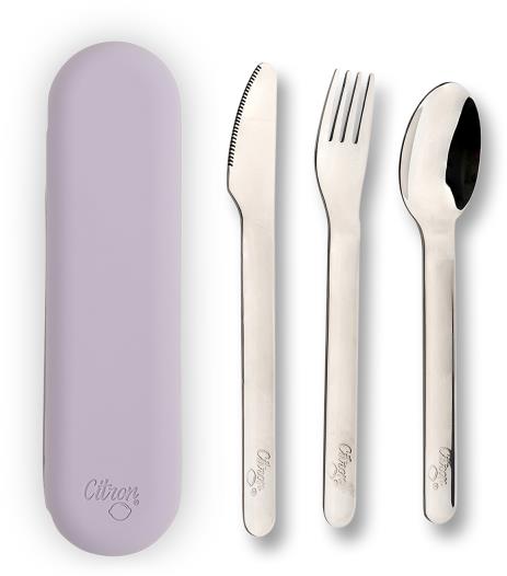 Citrón Set príborov s puzdrom Purple