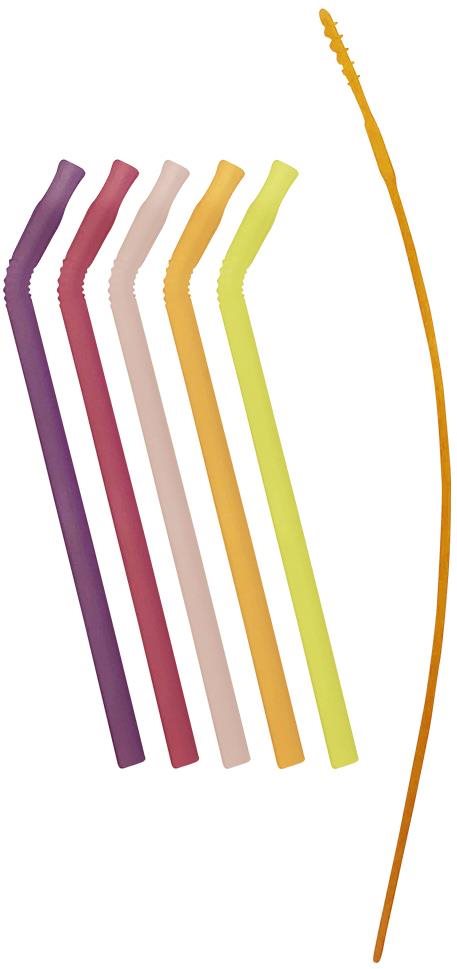 b.box Set silikónových slamiek ružová/oranžová
