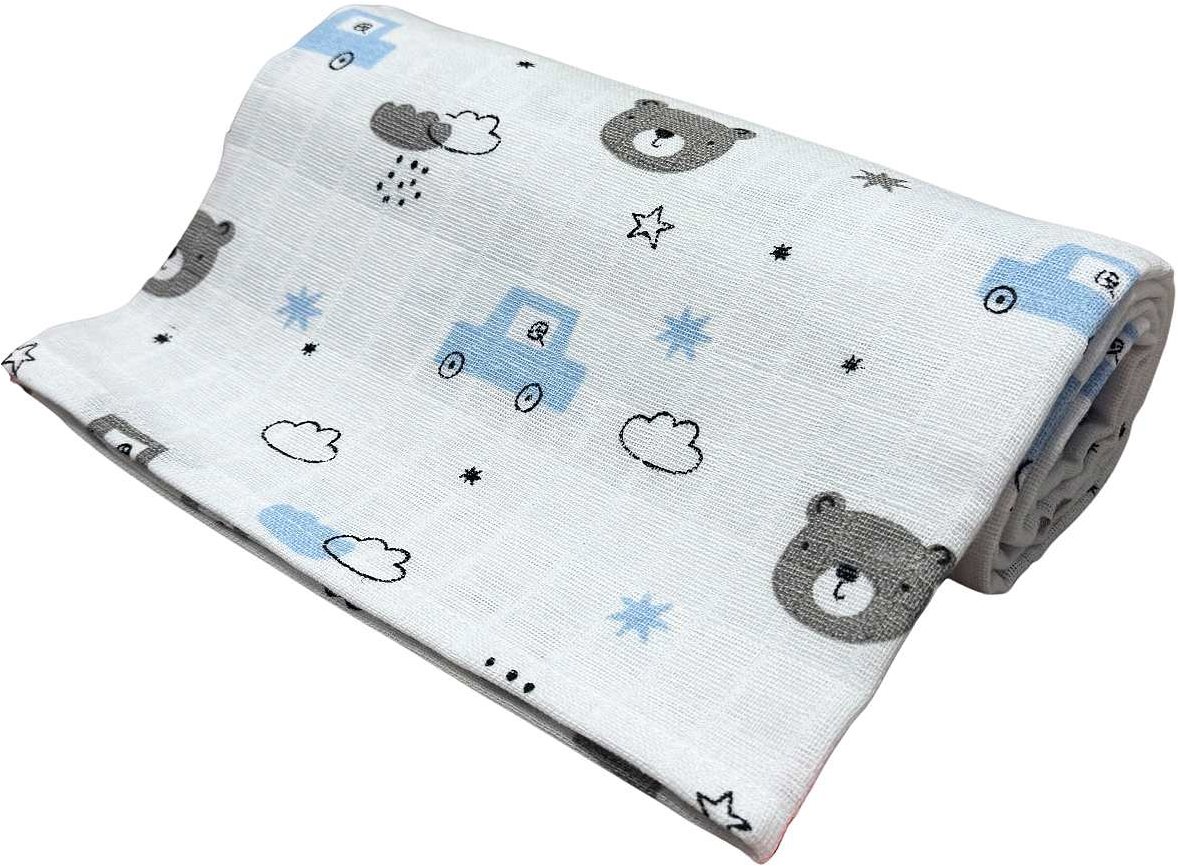 PREM INTERNACIONAL Tetra osuška 90 × 100 cm Medvedík, auto, balenie 1 ks