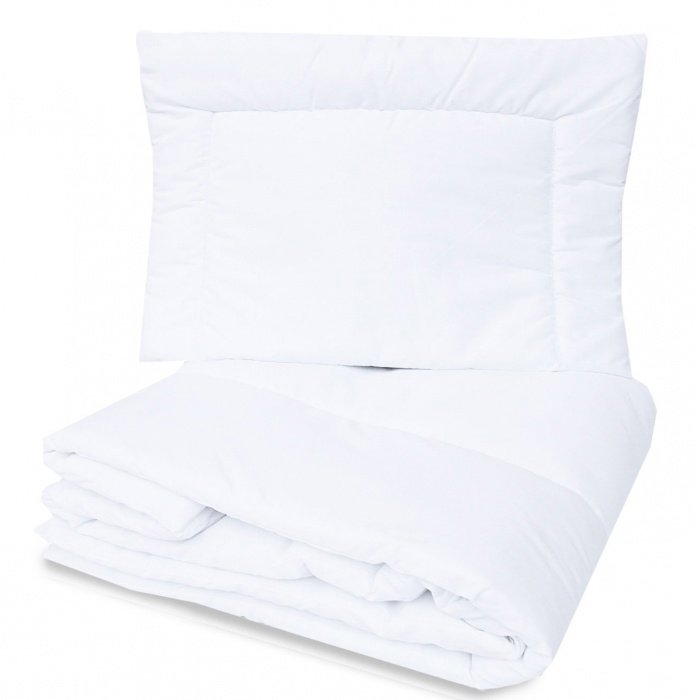 Baby Nellys Perinka a vankúš do postieľky 120 × 90 + 40 × 60 biela, bavlna