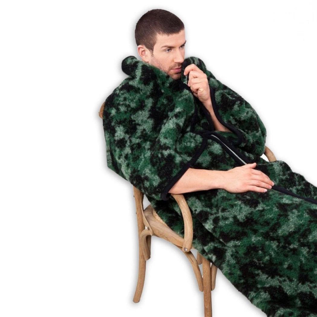 Ovčí Věci TV vrece z ovčej vlny merino maskáč