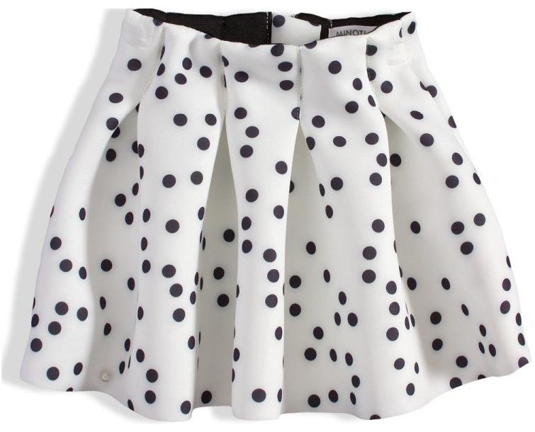 Babaluno Dievčenská sukňa PERFECT 6 biela s bodkami veľ. 80 cm