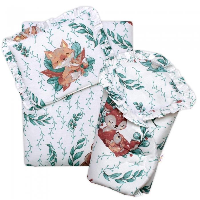 Baby Nellys Sada pre bábiku 3D – zavinovačka, perinka a vankúšik, Lulu Natural, mätová