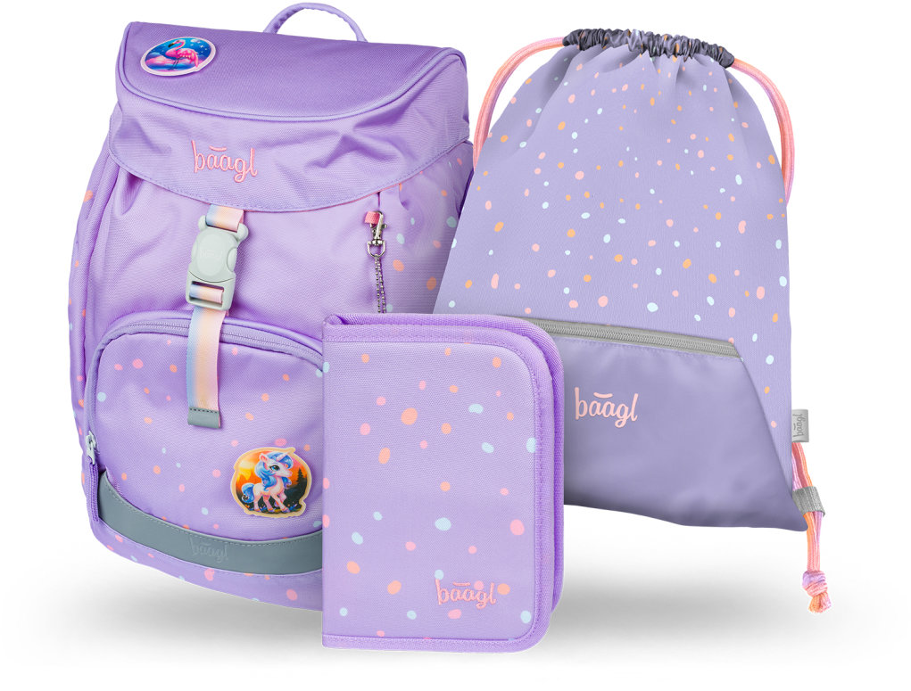 BAAGL 3 SADA Airy Maznáčikovia: batoh, peračník, vrecko