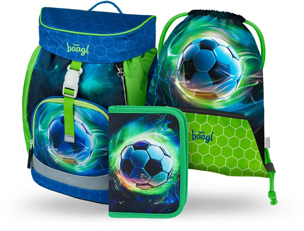 BAAGL 3 SET Airy Futbal Lopta: batoh, peračník, vrecko