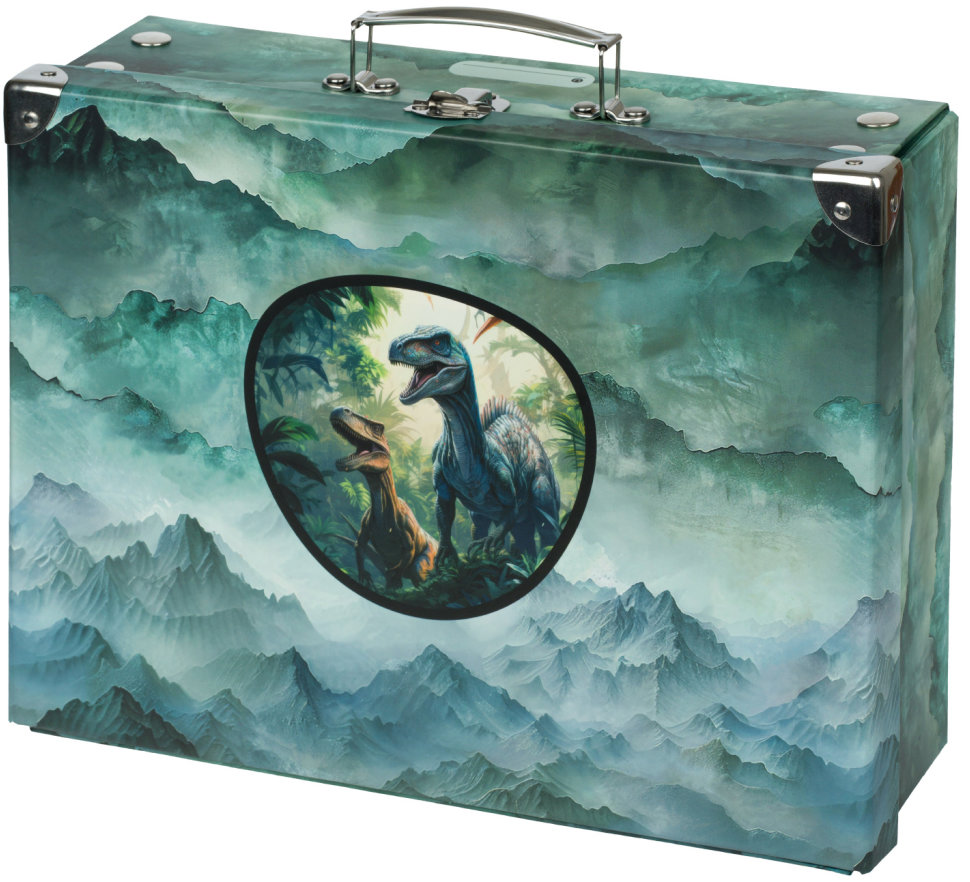 BAAGL Skladací školský kufrík Dino s kovaním