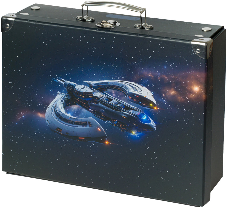 BAAGL Skladací školský kufrík Vesmírna Loď s kovaním