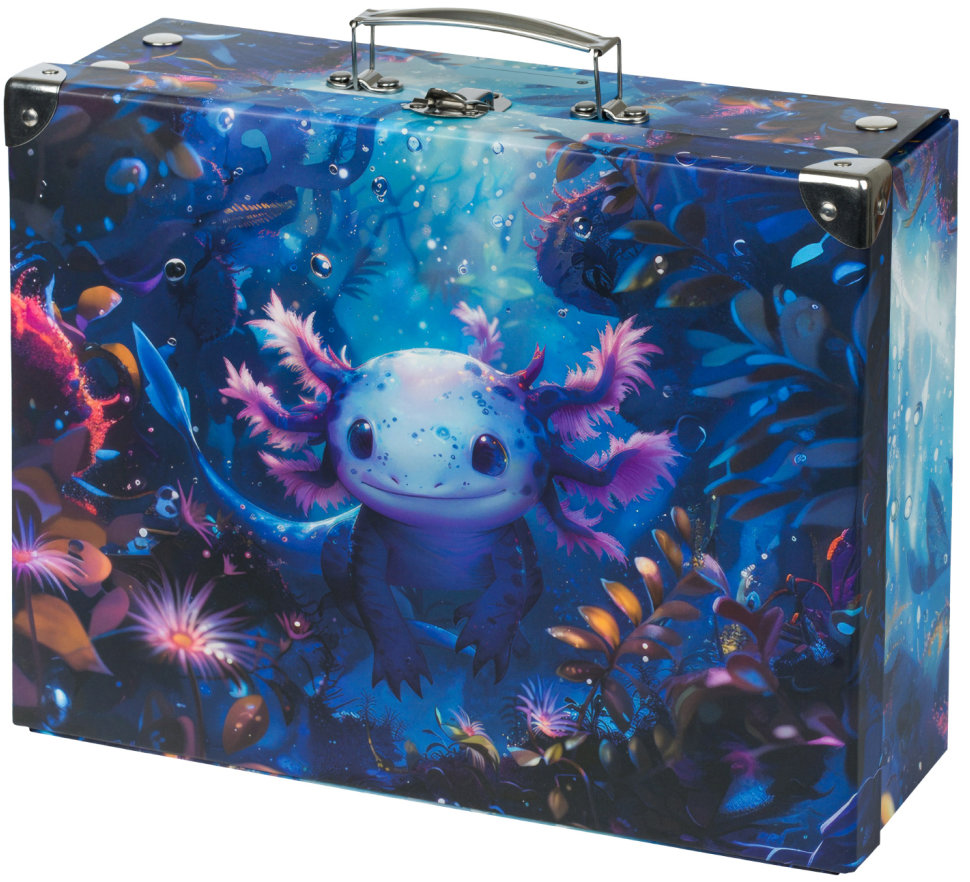 BAAGL Skladací školský kufrík Axolotl s kovaním