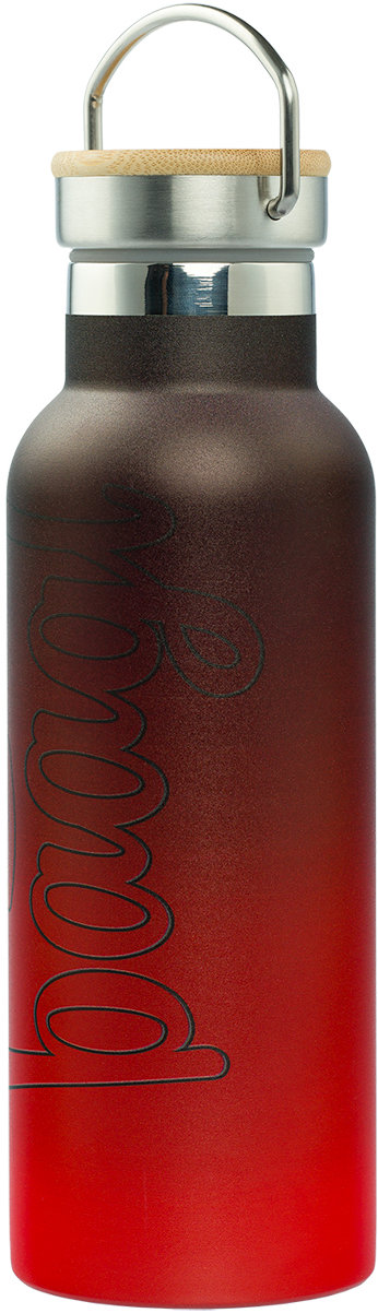 BAAGL Termofľaša s bambusovým viečkom Gradient červeno-čierna, 500 ml