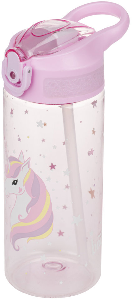 BAAGL Tritánová fľaša na nápoje so slamkou Rainbow Unicorn 500 ml