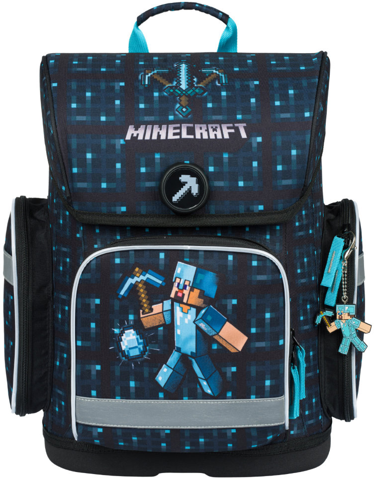 BAAGL Školská aktovka Ergo Minecraft Blue Axe