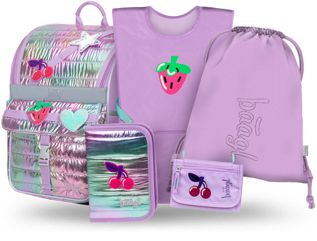 BAAGL SADA 5 Zippy Lavender: aktovka, peračník, vrecko, zástera, peňaženka