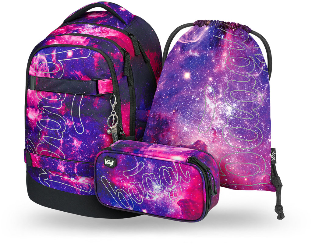 BAAGL SADA 3 Skate Max Galaxy: batoh, peračník, vrecko