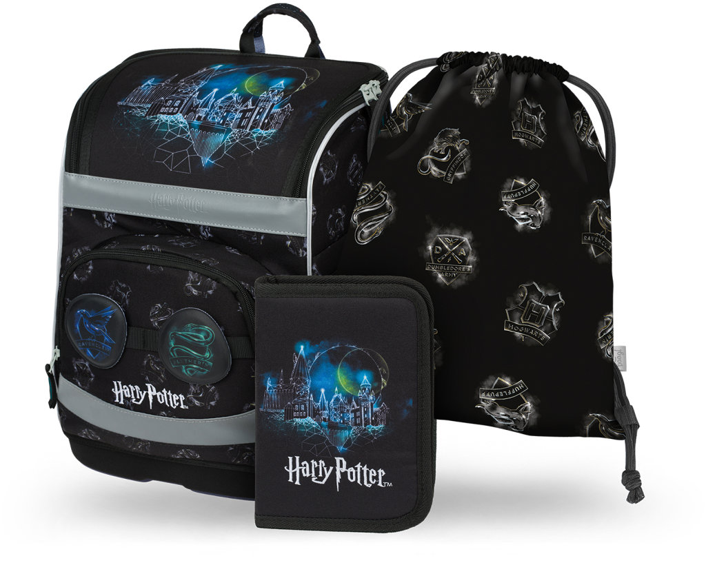 BAAGL SADA 3 Zippy plus Harry Potter Rokfort Lumos: aktovka, peračník, vrecko
