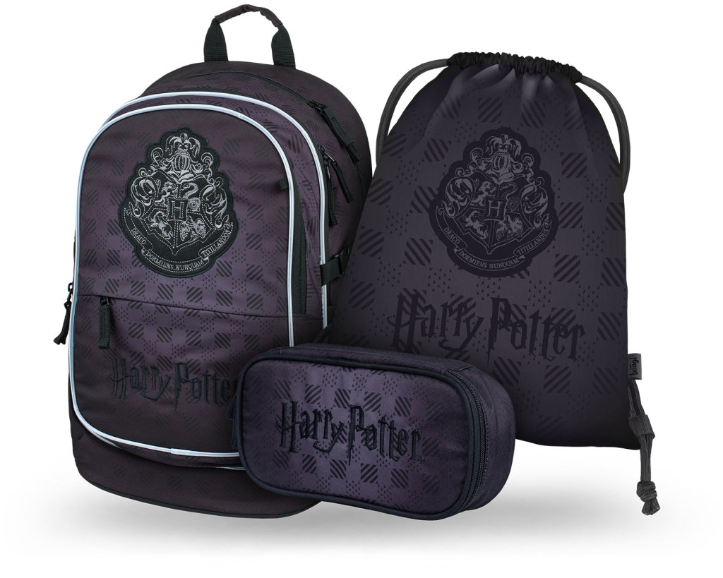 BAAGL SADA 3 Core Harry Potter Rokfort, čierna: batoh, peračník, vrecko GRS
