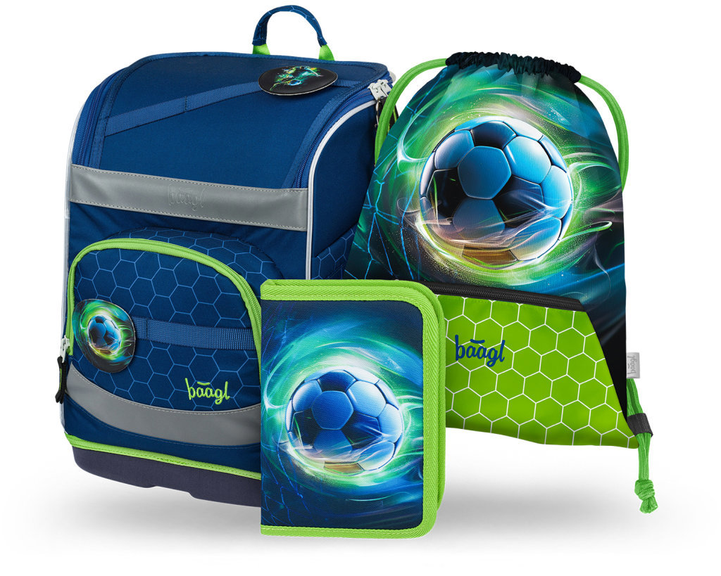 BAAGL SADA 3 Zippy plus Futbalová lopta: aktovka, peračník, vrecko