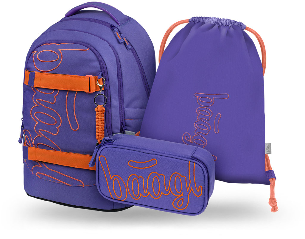 BAAGL SADA 3 Skate Max Orange: batoh, peračník, vrecko GRS