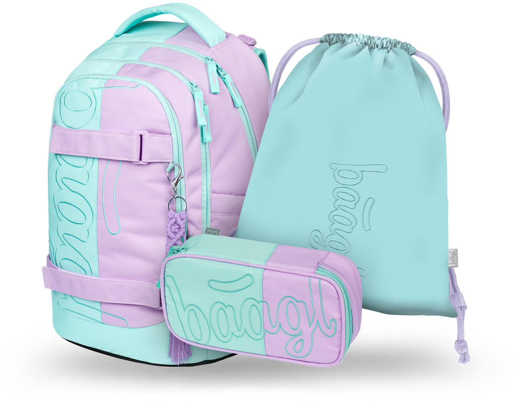 BAAGL SADA 3 Skate Max Sweet: batoh, peračník, vrecko GRS