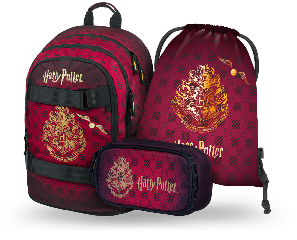 BAAGL SADA 3 Skate Harry Potter Rokfort vínová: batoh, peračník, vrecko GRS