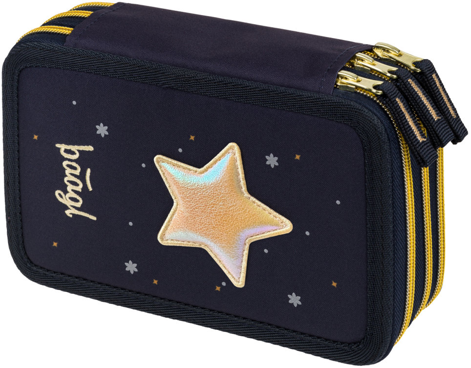 BAAGL Školský peračník trojposchodový Unicorn Gold