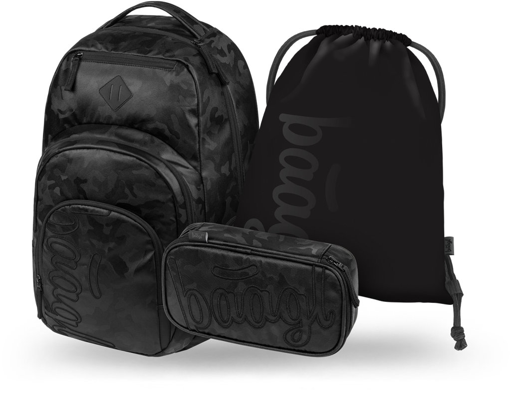 BAAGL SET 3 Coolmate Onyx: batoh, peračník, vrecko