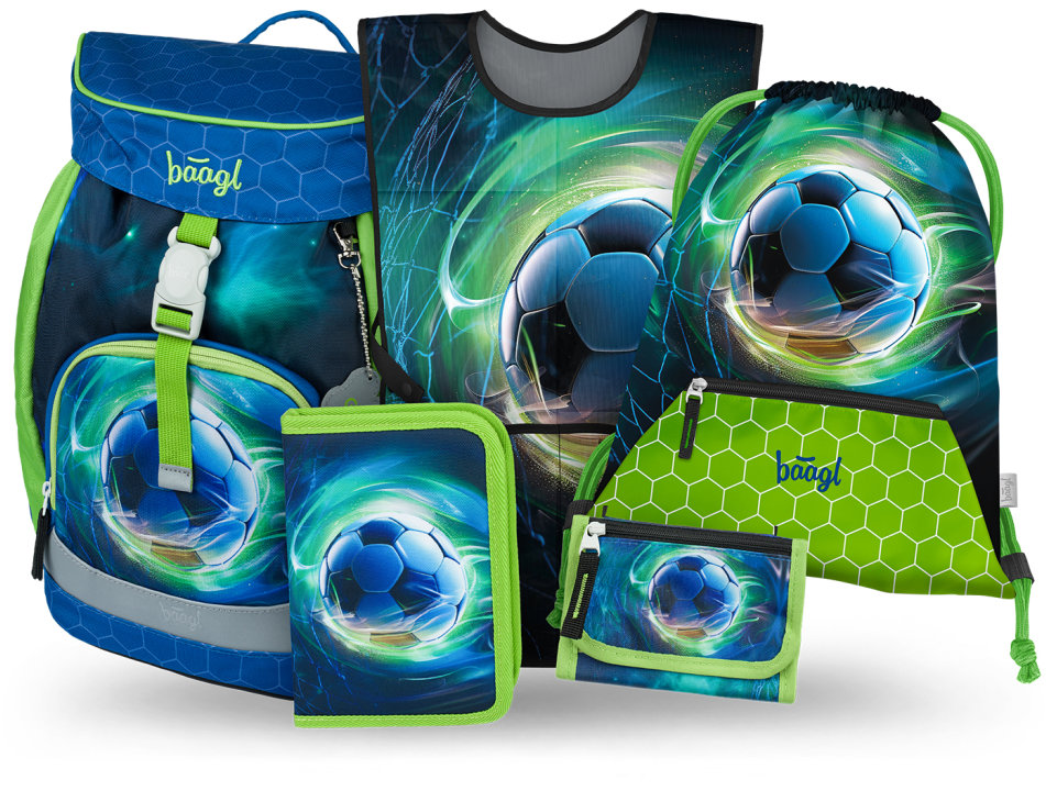 BAAGL SET 5 Airy Futbal Lopta: batoh, peračník, vrecko, zástera, peňaženka