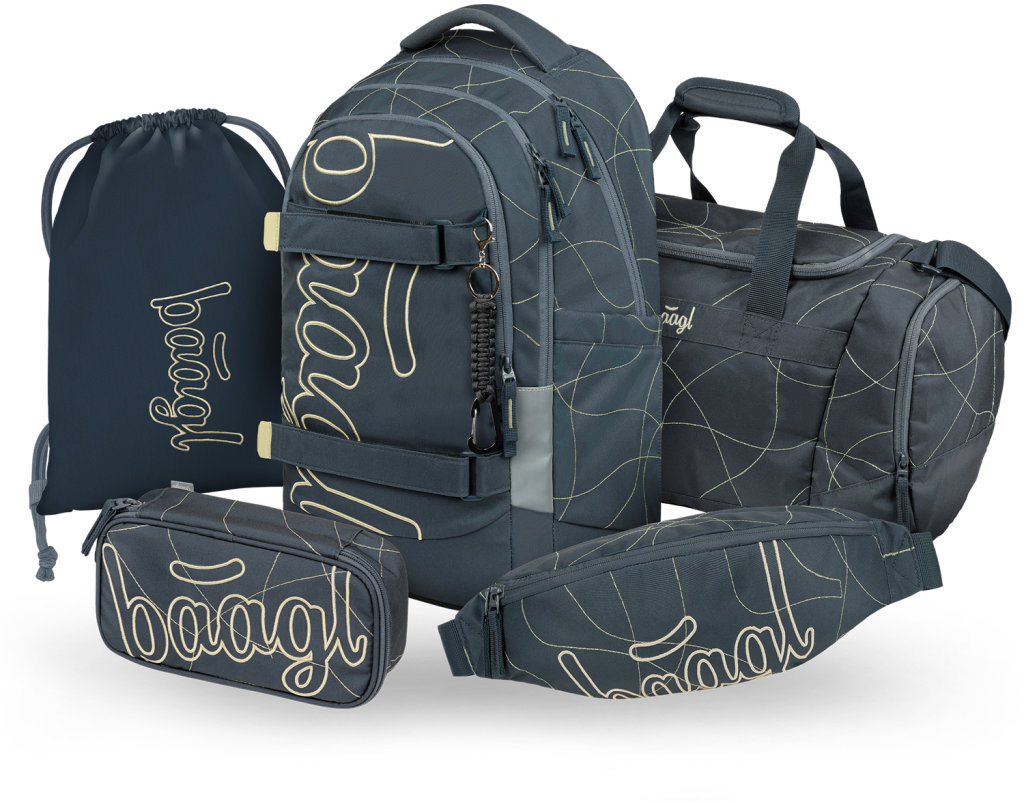BAAGL SET 5 Skate Max Wave: batoh, peračník, vrecko, športová taška, ľadvinka GRS