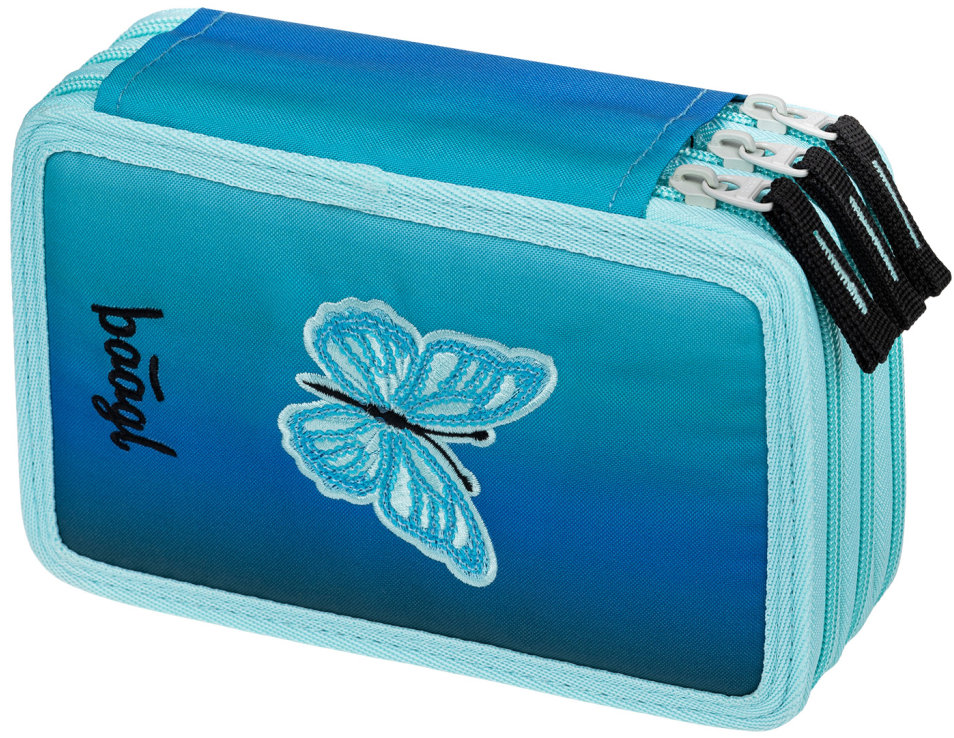 BAAGL Školský peračník trojposchodový Butterfly GRS