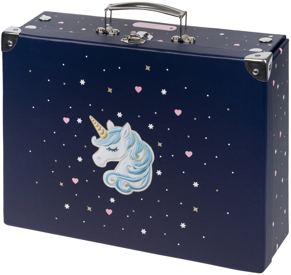 BAAGL Skladací školský kufrík Unicorn Gold s kovaním