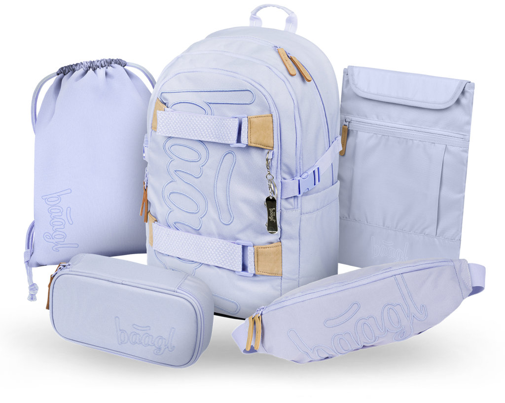 BAAGL SET 5 Skate Lilac: batoh, peračník, vrecko, ľadvinka, obal na notebook