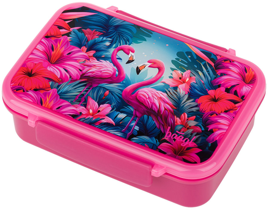 BAAGL Box na desiatu s priehradkami Flamingo