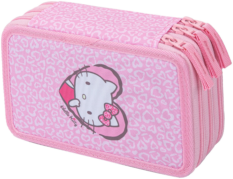 BAAGL Školský peračník trojposchodový Hello Kitty Sweet Leopard GRS